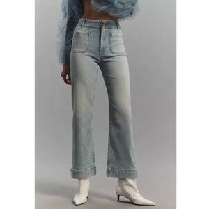 Anthropologie The Colette Rhinestone Crop Wide-Leg Jeans by Maeve 27 Petite